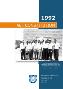 1992 AEF CONSTITUTION FIRST AEF FEDERAL COUNCIL 1970 Lyle Browning, Wali Fejo, Cecil Grant, Cedric Jacobs, David Kirk, Sonny Graham, Jack