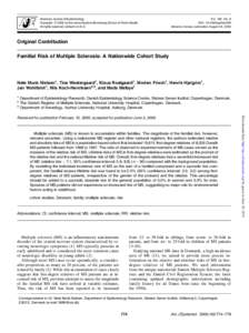 American Journal of Epidemiology Copyright ª 2005 by the Johns Hopkins Bloomberg School of Public Health All rights reserved; printed in U.S.A. Vol. 162, No. 8 DOI: aje/kwi280