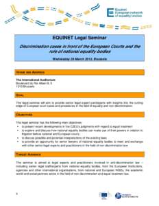2012 Equinet Legal Seminar Agenda