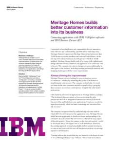 IBM Software Group WebSphere Construction / Architecture / Engineering  Meritage Homes builds