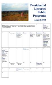 Presidential Libraries Public Programs August 2014
