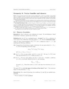Geometry 6: Vector bundles and sheaves  Misha Verbitsky Geometry 6: Vector bundles and sheaves Rules: You may choose to solve only “hard” exercises (marked with !, * and **) or “ordinary” ones (marked