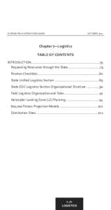 FLORIDA FIELD OPERATIONS GUIDE  OCTOBER 2012 Chapter 7—Logistics TABLE OF CONTENTS