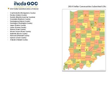 2014 Stellar Communities Submitted LOIs 2014 Stellar Submitted Letters of Interest - Crawfordsville (Montgomery County) Decatur (Adams County)