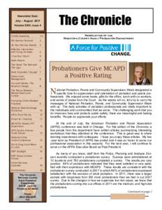 The Chronicle  Newsletter Date: July- - August 2011 Volume XXIV, Issue 4