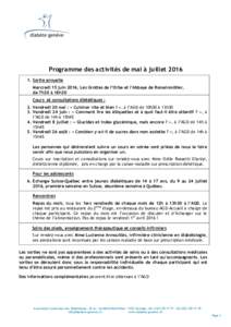 Programme des activités de mai à juilletSortie annuelle Mercredi 15 juin 2016, Les Grottes de l’Orbe et l’Abbaye de Romainmôtier, de 7h30 à 18h30