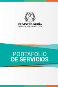 PORTAFOLIO DE SERVICIOS PORTAFOLIO DE SERVICIOS  Registro de nacimiento