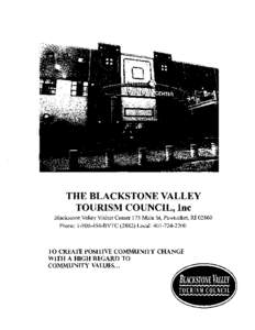 Blackstone Valley Tourism Council, Inc 1  TABLE OF CONTENTS Pages 1. MISSION STATEMENT