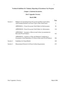 1 Technical Guidelines for Voluntary Reporting of Greenhouse Gas Program Chapter 1, Emission Inventories Part I Appendix: Forestry March 2006 Page