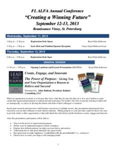 2013 FL ALFA Annual Conference Schedule