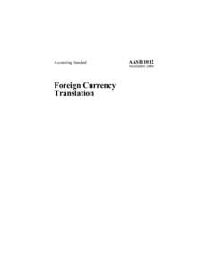 Accounting Standard  Foreign Currency Translation  AASB 1012