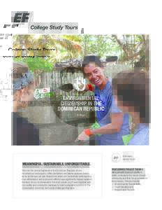 College Study Tours  ENVIRONMENTAL CITIZENSHIP IN THE DOMINICAN REPUBLIC 8 days
