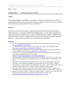 Rationale for Reporting List of Chemicals of High Concern to Children Prepared by the Washington State Department of Health for the Children’s Safe Product Act – [removed]CAS[removed]