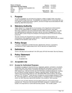 Information Security Policy 172 Business Use/Acceptable Use