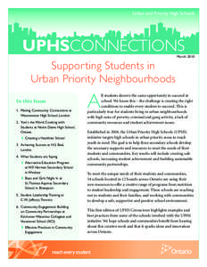 Urban and Priority High Schools  UPHSCONNECTIONS March[removed]Supporting Students in