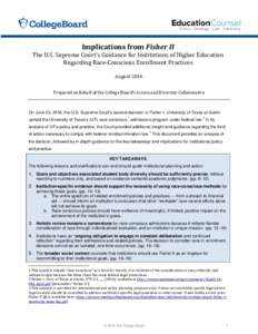 Implications from Fisher II – Guidance Regarding Race-Conscious Enrollment Practices – The College Board