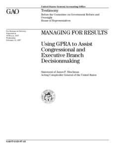 E-Rate / GPRA / Small Business Administration / Chief financial officer / National Telecommunications and Information Administration / Management / United States / Government / Government Performance and Results Act / Government Accountability Office / Congressional oversight