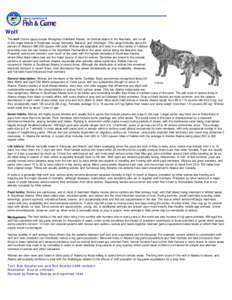 Wolf: Wildlife Notebook Series - Alaska Department of Fish and Game