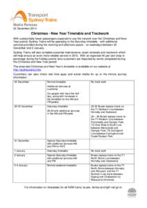 Public transport timetable / Transportation planning / Carlingford railway line / South West Trains / Railways in Sydney / Waverton railway station /  Sydney / CityRail / Rail transport in the United Kingdom / Rail transport in Australia / Transport in New South Wales