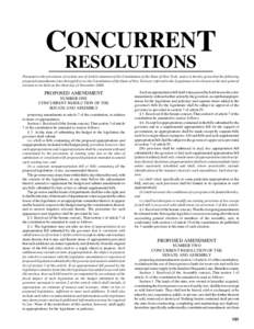 CONCURRENT RESOLUTIONS Pursuant to the provisions of section one of Article nineteen of the Constitution of the State of New York, notice is hereby given that the following proposed amendments (one through five) to the C