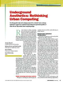 Humancomputer interaction / Technology / Human communication / Ubiquitous computing / Urban computing / Ambient intelligence / Paul Dourish / Mobile computing / Association for Computing Machinery / Mobile phone / Interaction design