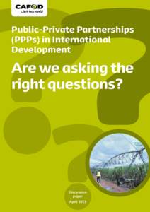 Are we asking the right questions?  Public-Private Partnerships (PPPs) in International Development