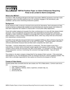 NBFAA Position Paper on Alarm Ordinances Requiring