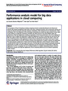 Performance analysis model for big data applications in cloud computing
