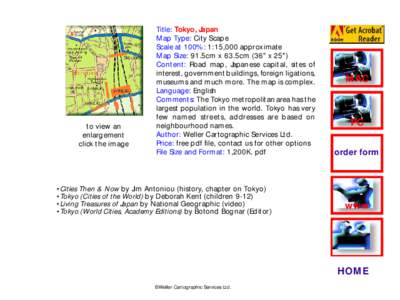 to view an enlargement click the image Title: Tokyo, Japan Map Type: City Scape