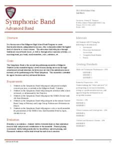 [removed]School Year 2nd Block: Symphonic Band Advanced Band