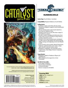 WizKids / Critters / Games / Shadowrun / Catalyst Game Labs