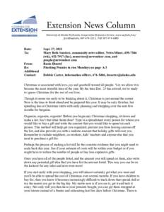 Extension News Column 	
   Date: To: From: Re: