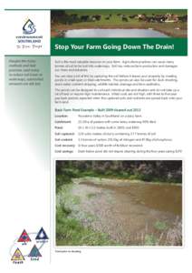 Stop Your Farm Going Down The Drain! Despite the many methods and best practices used today to reduce soil losses to waterways, substantial