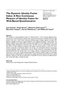 The Dynamic Identity Fusion Index: A New Continuous Measure of Identity Fusion for Web-Based Questionnaires  Social Science Computer Review