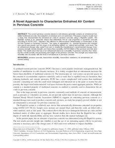 A Novel Approach to Characterize Entrained Air Content in Pervious Concrete