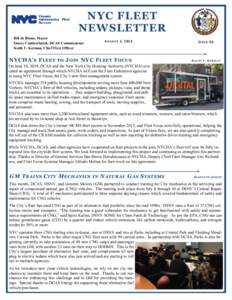 NYC FLEET NEWSLETTER Bill de Blasio, Mayor Stacey Cumberbatch, DCAS Commissioner Keith T. Kerman, Chief Fleet Officer