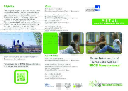 Ruhr University Bochum / Neuroscience / States of Germany / University of Bonn / North Rhine-Westphalia