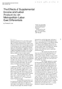 The Effects of Supplemental Income and Labor Product on Metropolitan Labor Cost Differentials