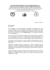 Government / Elections / Inter-Parliamentary Union / Burkina Faso / Office of the United Nations High Commissioner for Human Rights / Anders Johnsson / Human rights / United Nations / Parliamentary assemblies / Politics