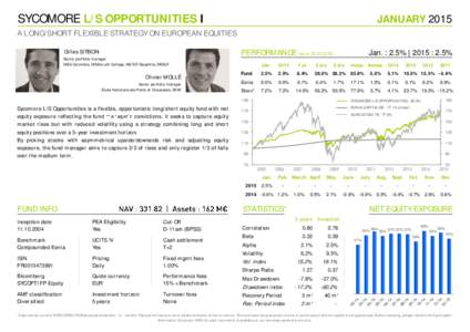 SYCOMORE L/S OPPORTUNITIES I  JANUARY 2015 A LONG/SHORT FLEXIBLE STRATEGY ON EUROPEAN EQUITIES PERFORMANCE (as of[removed])