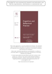 This article appeared in a journal published by Elsevier. The attached copy is furnished to the author for internal non-commercial research and education use, including for instruction at the authors institution and shar