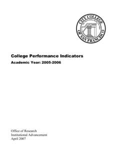 Microsoft Word - College Performance Indicators[removed]Final online post.