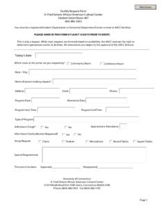 Print Form  Facility Request Form H. Fred Simons African American Cultural Center Student Union Room[removed]