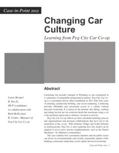 Changing Car Culture Learning from Peg City Car Co-op  Abstract