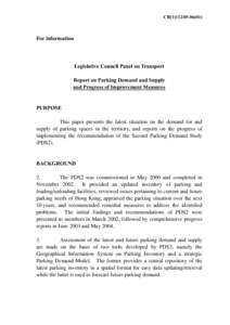 CB[removed])  For information Legislative Council Panel on Transport Report on Parking Demand and Supply