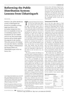COMMENTARY  Reforming the Public Distribution System: Lessons from Chhattisgarh Raghav Puri