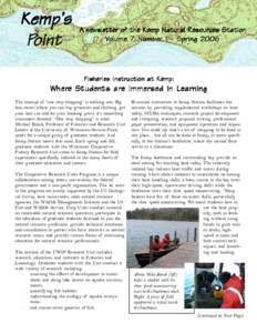 Kemp’s Point A newsletter of the Kemp Natur al Resour ces Station