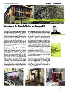 UMBAU + BAUSERVICE  Spektrum 80, Ausgabe November 2015 Umbau Neumarkt 1, Winterthur