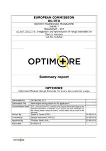 EUROPEAN COMMISSION DG RTD SEVENTH FRAMEWORK PROGRAMME THEME 7 TRANSPORT - SST