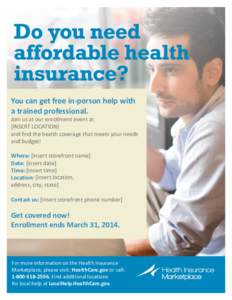 Health Insurance Marketplace—Health Insurance Enrollment Event
